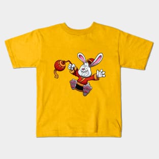 Cute Jumping Chinese Rabbit Kids T-Shirt